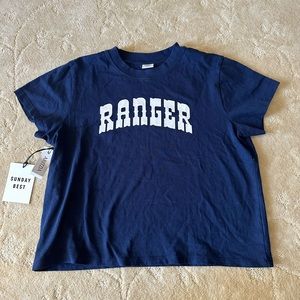 Navy Blue, Medium Sunday best cropped T-shirt